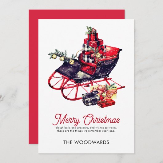 Weihnachten Sleigh Frohe Weihnachten (Vorne/Hinten)