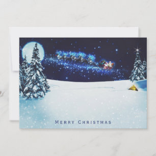 Weihnachten - Sleigh & Rentier im nächtlichen Himm