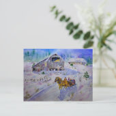 Weihnachten Sleigh Ride Postkarte (Stehend Vorderseite)