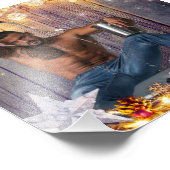 Weihnachten SlipperyJoe Silber goldene Sterne feuc Fotodruck (Ecke)