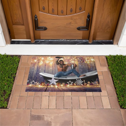 Weihnachten SlipperyJoe Silber goldene Sterne feuc Fußmatte (Außenbereich)