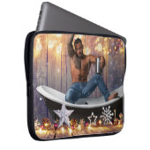 Weihnachten SlipperyJoe Silber goldene Sterne feuc Laptopschutzhülle (Vorne Rechts)