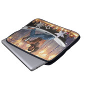 Weihnachten SlipperyJoe Silber goldene Sterne feuc Laptopschutzhülle (Vorne Knopf)