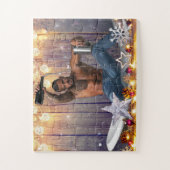 Weihnachten SlipperyJoe Silber goldene Sterne feuc Puzzle (Vertikal)