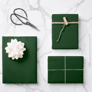 Weihnachten Smaragdgrün solide stilvolle rustikale Geschenkpapier Set