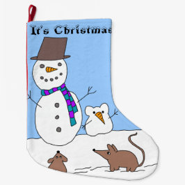 Weihnachten! Snow Ratten Weihnachtsgebäck Strumpf Großer Weihnachtsstrumpf