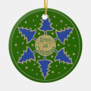 Weihnachten "Snowflake Bl Tree" Ornament Persönlic