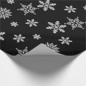 Weihnachten Snowflake Kristallkulisse in Schwarz Geschenkpapier (Ecke)
