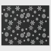 Weihnachten Snowflake Kristallkulisse in Schwarz Geschenkpapier (Flach)