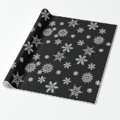 Weihnachten Snowflake Kristallkulisse in Schwarz Geschenkpapier (Ungerollt)