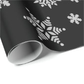 Weihnachten Snowflake Kristallkulisse in Schwarz Geschenkpapier (Rolleneckpunkt)