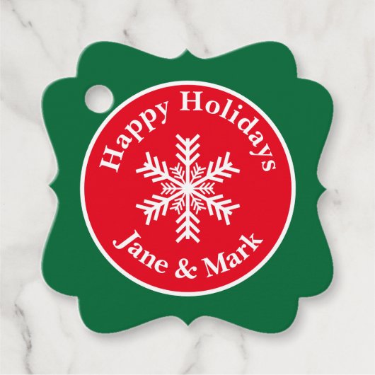 Weihnachten Snowflake l Happy Holidays Geschenkanhänger (Vorderseite)