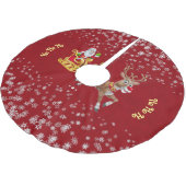 Weihnachten Snowflake Santa Ho Ho Rentier Sleigh Polyester Weihnachtsbaumdecke (Schrägansicht)