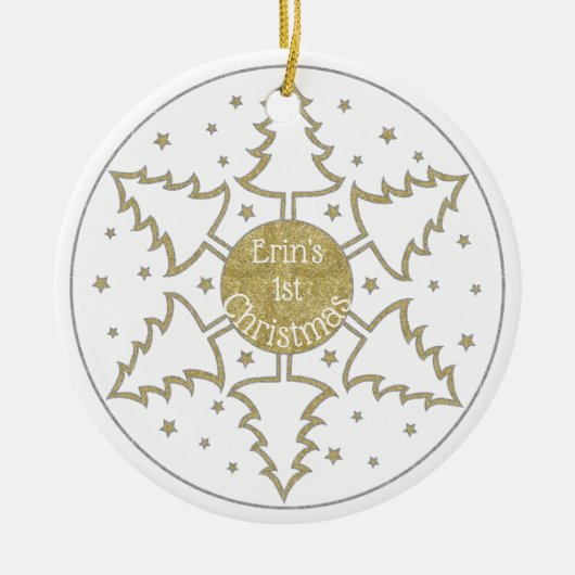 Weihnachten "Snowflake Trees" Ornament personalisi (Vorne)