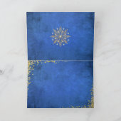 Weihnachten Snowflakes Blue & Gold Urlaub (Innenseite)