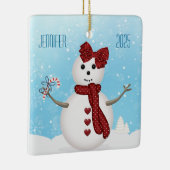 Weihnachten Snowgirl Keramikornament (Rechts)