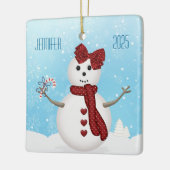 Weihnachten Snowgirl Keramikornament (Links)