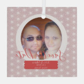 Weihnachten Snowglobe Foto Schneeflocken Ornament Aus Glas (Rückseite)