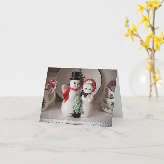 Weihnachten Snowman Blankokarte Karte (Gelbe Blume)