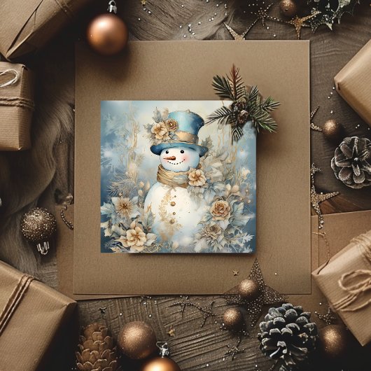 Weihnachten Snowman Blue und Gold