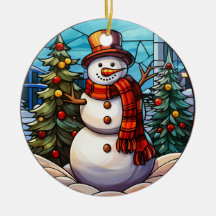 Weihnachten Snowman Buntglas-Stil