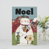 Weihnachten Snowman Card Briefpapier (Stehend Vorderseite)