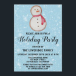 Weihnachten Snowman Cookie Feiertag Party Blue Sno Einladung<br><div class="desc">Feiern Sie die Urlaubssaison mit dieser festlichen Weihnachtsschneemannsfeier mit der Einladung zum Weihnachtsfeiertag. Die Details des Party sind in einer skurrilen,  fett schwarzen Schriftzeichen-Typografie mit einem hellblauen Hintergrund mit Flecks von fallendem Weißschnee geschrieben. Diese Einladung eignet sich perfekt für ein Party im Urlaub,  Weihnachten und Winter!</div>