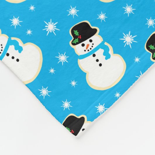 Weihnachten Snowman Cookie Pattern Fleecedecke (Ecke)