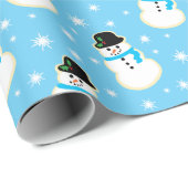 Weihnachten Snowman Cookie Pattern Geschenkpapier (Rolleneckpunkt)