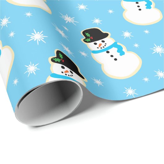 Weihnachten Snowman Cookie Pattern Geschenkpapier (Rolleneckpunkt)