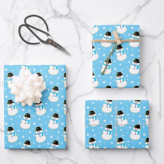Weihnachten Snowman Cookie Pattern Geschenkpapier Set (Vorderseite)