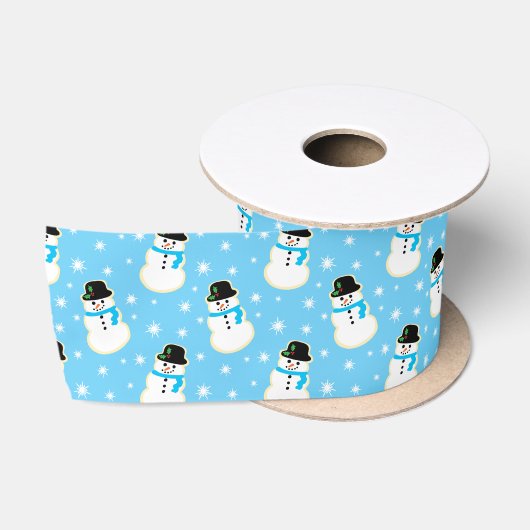 Weihnachten Snowman Cookie Pattern Satinband (Spule)