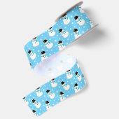 Weihnachten Snowman Cookie Pattern Satinband (Rückseite)