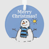 Weihnachten Snowman Design mit frohen Weihnachten Ornament (Rückseite)