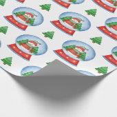 Weihnachten Snowman Globe und Weihnachtsbaumen Geschenkpapier (Ecke)