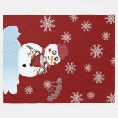 Weihnachten Snowman heiße Schokolade und Bonbons Fleecedecke (Vorderseite (Horizontal))