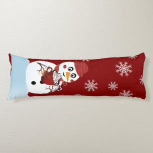 Weihnachten Snowman heiße Schokolade und Bonbons Seitenschläferkissen