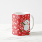 Weihnachten Snowman Holiday Schneeflocken Kaffeetasse (VorderseiteRechts)