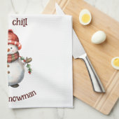 Weihnachten Snowman Just Chill Quote Spaß Wasserfa Geschirrtuch (Viertel Falte)