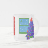 Weihnachten Snowman Mattiert Glass Tasse - Geschen (VorderseiteRechts)