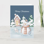 Weihnachten Snowman Rabbit Trees Snowball Wasserfa (Vorderseite)