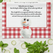 Weihnachten Snowman Rezept Keepake Rot Kariert Geschirrtuch (Gefaltet)