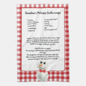 Weihnachten Snowman Rezept Keepake Rot Kariert Geschirrtuch (Vertikal)