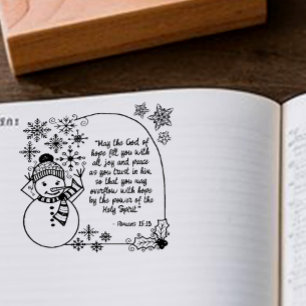 Weihnachten Snowman Römer 15:13 Christlicher Urlau Gummistempel