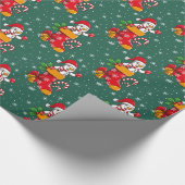 Weihnachten Snowman Snowflakes Candy Canes Pattern Geschenkpapier (Ecke)
