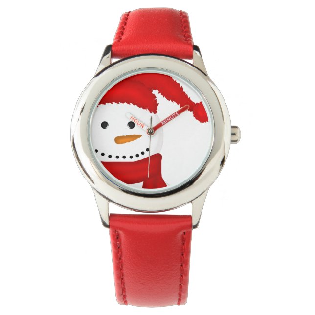 Weihnachten Snowman Weihnachtsschau Armbanduhr (Vorderseite)
