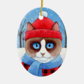 Weihnachten Snowshow oder Ragdoll Katzenverzierung Keramik Ornament (Vorne)