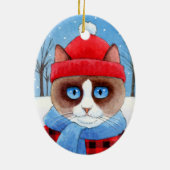 Weihnachten Snowshow oder Ragdoll Katzenverzierung Keramik Ornament (Hinten)