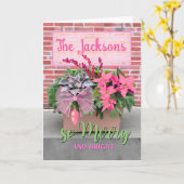 Weihnachten So fröhlich und hell in Rosa und Grün Karte (Gelbe Blume)