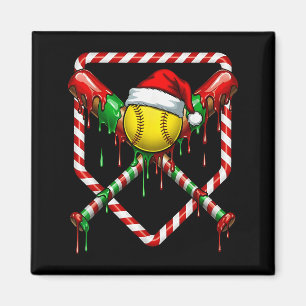 Weihnachten Softball Santa Hut Eiscreme Tropfen Mä Magnet